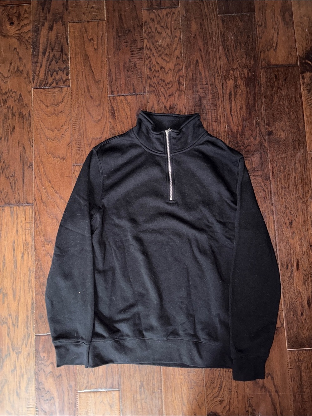 Men's Black Quarter-Zip Pullover Sweater